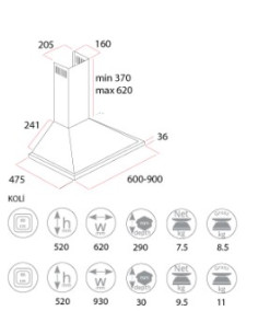 HOTTE PYRAMIDE NEXUS 60 CM 2